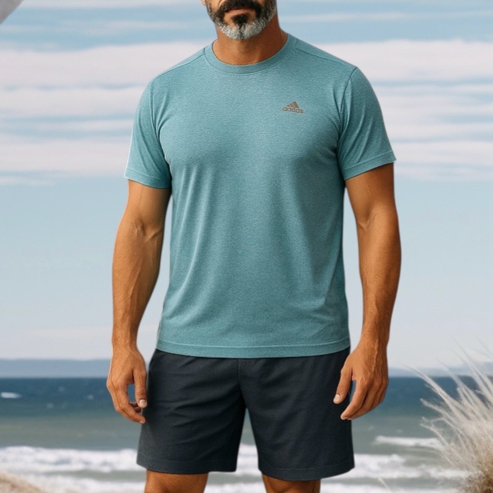 Adidas Aqua Unisex Short Sleeve Tee Shirt Size L‎ Sport Casual Logo Minimalist